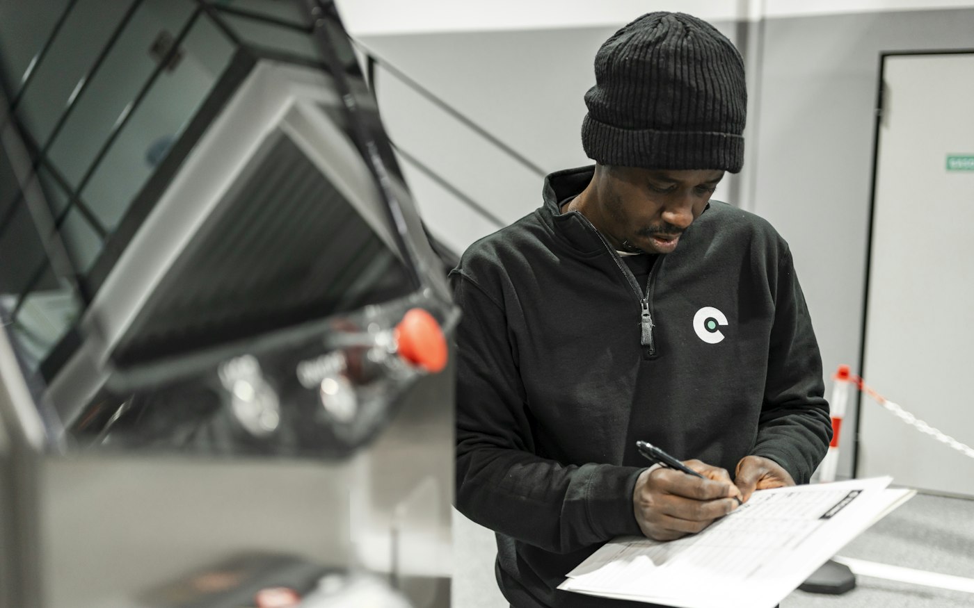 Engineer reviewing an industrial site